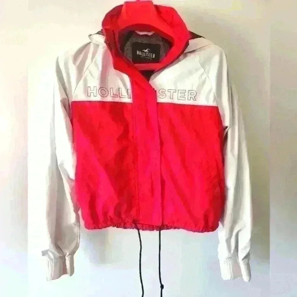 HOLLISTER cropped zip up windbreaker  size small - Picture 1 of 8